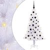 vidaXL Kunstig juletre med 150 LED med stativ Hvit 150 cm PVC og St&aring;l