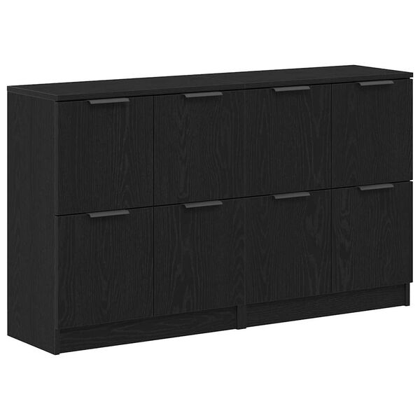 vidaXL Sideboard Svart eik 180 x 30 x 70 cm Konstruert tre