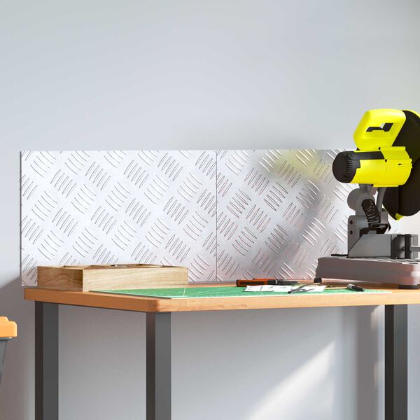 vidaXL Trinn Rektangul&aelig;r 2 pcs s&oslash;lv 50 x 30 cm Aluminium