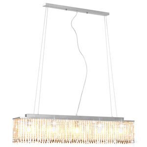 vidaXL Taklampe med krystallperler s&oslash;lv 104 cm E14