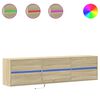 vidaXL Vegghengt TV-benk med LED sonoma eik 180x31x45 cm