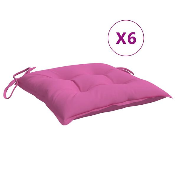 vidaXL Stolputer 6 stk rosa 40x40x7 cm stoff