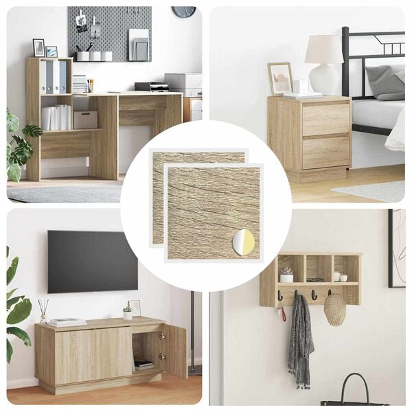 vidaXL Klebende skrue deksel 2 pcs Sonoma eik &Oslash; 20 x 0,5 mm