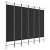 vidaXL Romdeler 6 paneler svart 240x200 cm stoff