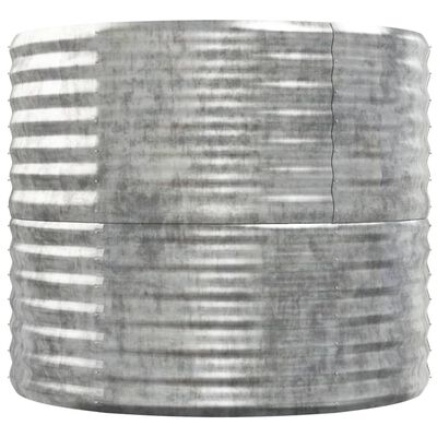 vidaXL Høybed pulverlakkert stål 152x80x68 cm sølv