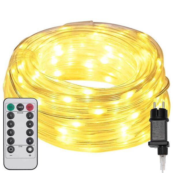 vidaXL Lyskabel med 1200 LED Varmhvit 50 m PVC