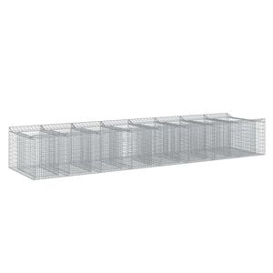 vidaXL Gabion hevet seng 3 stk. 400 x 100 x 60 cm Galvanisert st&aring;l