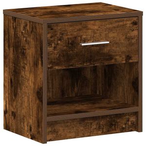 vidaXL Nattbord med skuff r&oslash;kt eik 39x28x41 cm