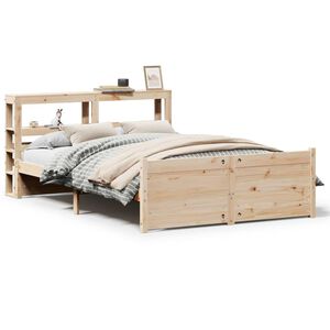 vidaXL Sengeramme med hodegavl 140x200 cm heltre furu