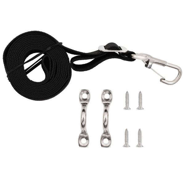 vidaXL Stropper for biminitopp 2 stk stoff og rustfritt st&aring;l