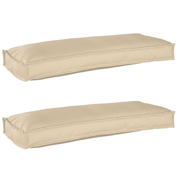 vidaXL Pallet Pute Sett 2 pcs Beige 100 x 40 x 8 cm Oxford-stoff