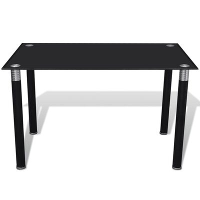 vidaXL Spisebord med glassplate svart