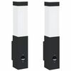 vidaXL Utevegglampe 2 pcs Svart 10,5 x 6 x 33 cm