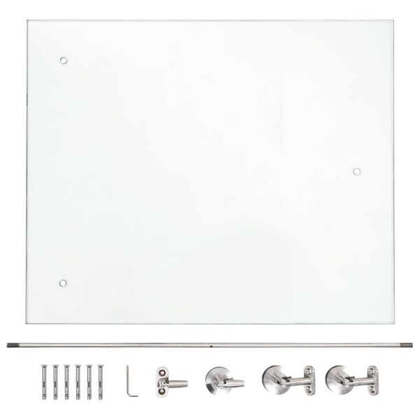 vidaXL VSG sikkerhetsglasstak inngangsd&oslash;r 90x75 cm rustfritt st&aring;l