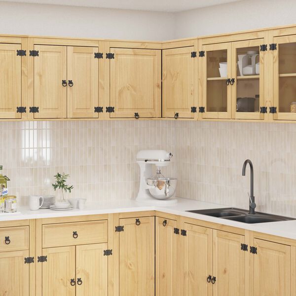 vidaXL Kabinett med hylle med d&oslash;r Honning 80 x 80 x 60 cm Massiv furu