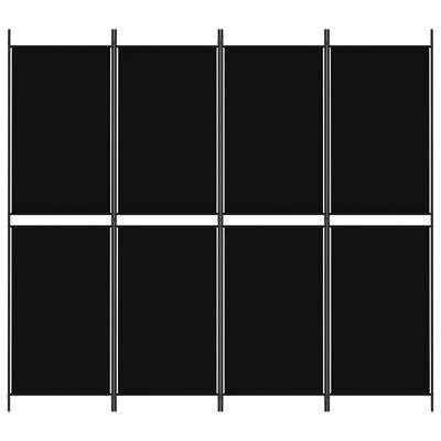 vidaXL Romdeler 4 paneler svart 200x180 cm stoff