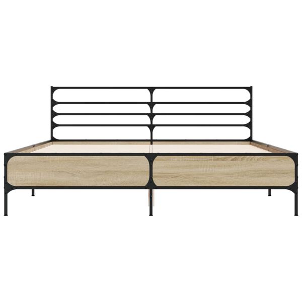 vidaXL Sengeramme sonoma eik 150x200 cm konstruert tre og metall