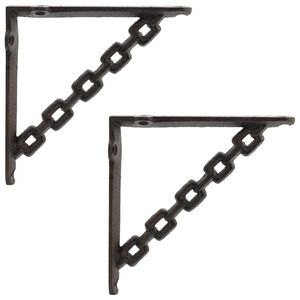 vidaXL Vegghylleskinner 2 stk. Antikk Brun 10.5 x 10.5 x 3 cm St&aring;l