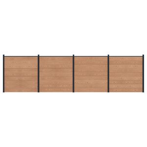 vidaXL Gjerdesett 4 pcs 699 x 186 cm WPC og Aluminium Brun