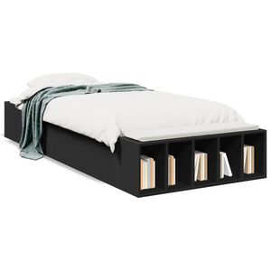 vidaXL Sengeramme svart 100x200 cm konstruert tre