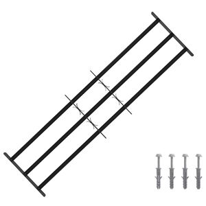 vidaXL Sikkerhetsgitter for vinduer med 3 tverrbjelker 3 pcs 93-174 cm