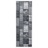 vidaXL Gulvteppe BFC gr&aring; med blokkm&oslash;nster 100x300 cm