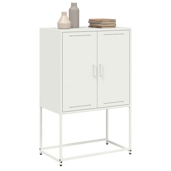 vidaXL Highboard hvit 68,5x38,5x107 cm stål