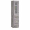 vidaXL Highboard gr&aring; sonoma 34,5x34x180 cm konstruert tre