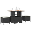 vidaXL Hage Spisegruppe Svart Poly rattan