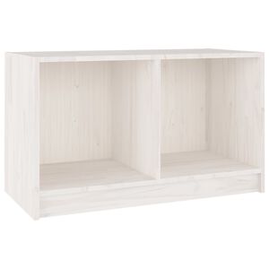 vidaXL TV-benk hvit 70x33x42 cm heltre furu