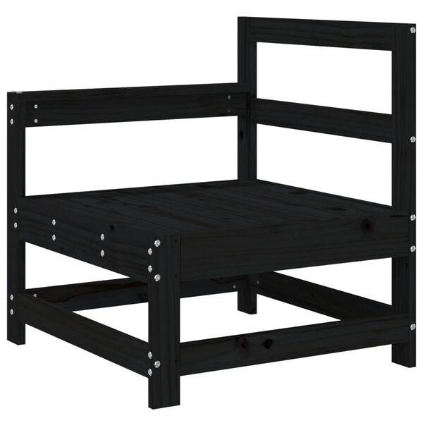 vidaXL Hagesofagruppe 3 deler svart heltre furu