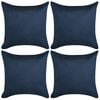 vidaXL Putetrekk 4 stk 80x80 cm Polyester Falsk Semsket Skinn Blå