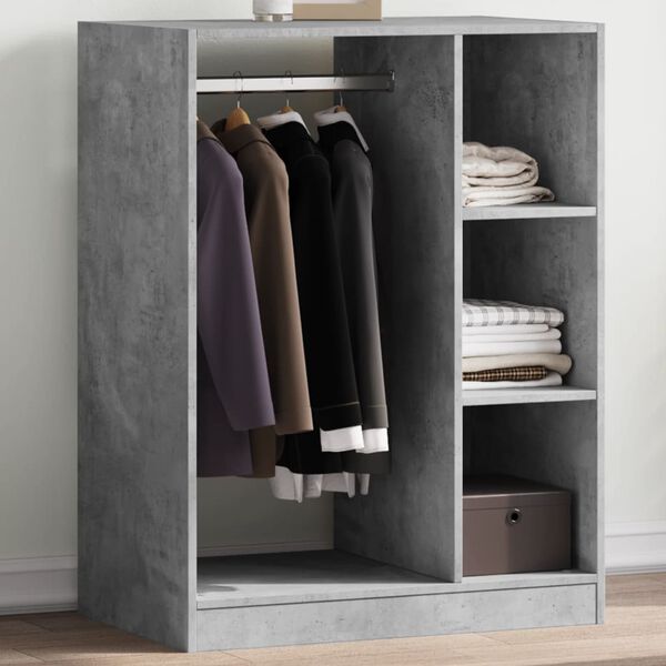 vidaXL Garderobe betonggr&aring; 77x48x102 cm konstruert tre