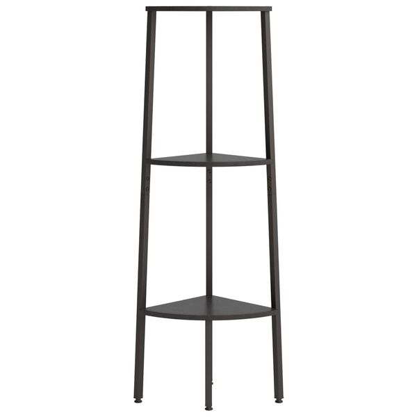 vidaXL Hjørnehyller 3 etasjer svart 45,5x31,5x120 cm