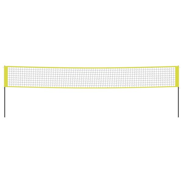 vidaXL Volleyballnett gul og svart 823x244 cm PE stoff