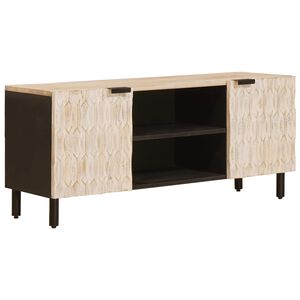 vidaXL TV-skap Hvit Vask Finish 105 x 33 x 46 cm Massiv mango tre