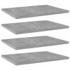 vidaXL Hylleplater 4 stk betonggr&aring; 40x30x1,5 cm konstruert tre