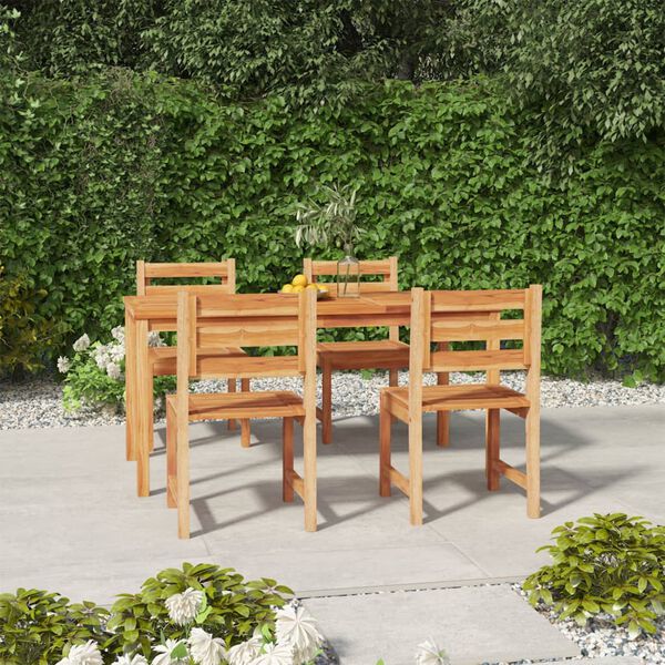 vidaXL Hagespisegruppe 5 deler heltre teak