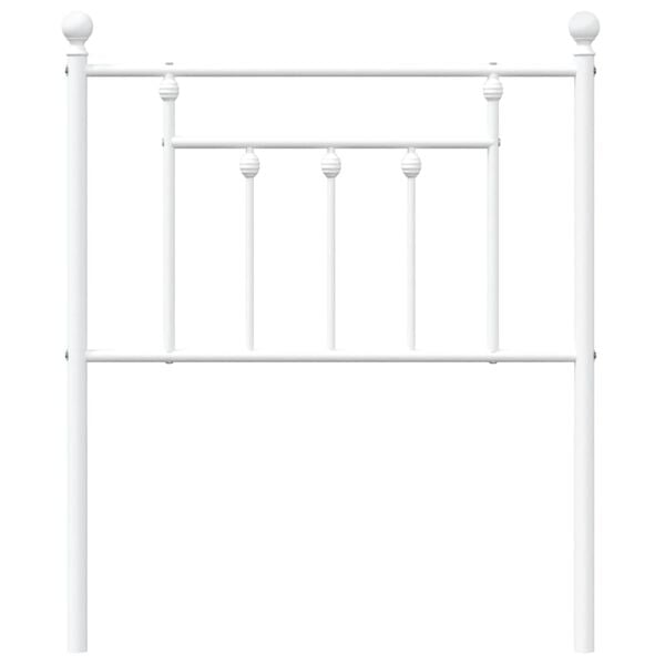 vidaXL Utskiftbar sengegavl i metall hvit 75 cm