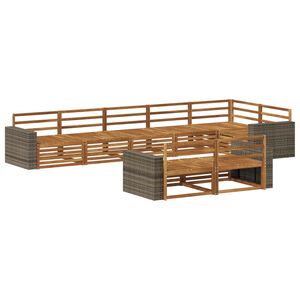 vidaXL Utend&oslash;rs sofa-sett 8 stk. Naturlig