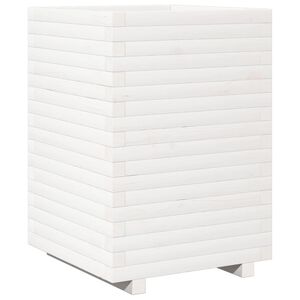vidaXL Plantekasse hvit 50x50x72 cm heltre furu