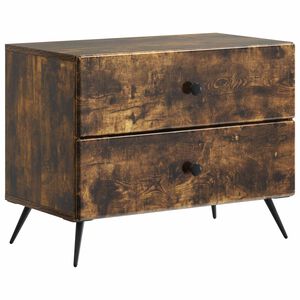 vidaXL Nattbordskap R&oslash;kt Eik 62 x 34,5 x 47,5 cm Konstruert tre