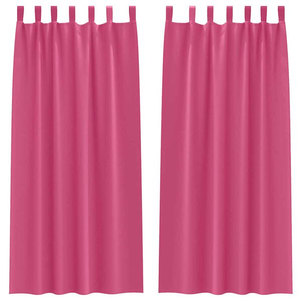 vidaXL M&oslash;rkleggende Gardiner med Ringer 2 pcs Lys Rosa 260 x 140 cm