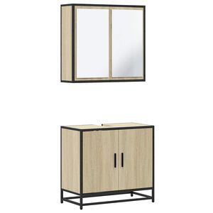 vidaXL Baderomsskapsett 2 deler sonoma eik konstruert tre