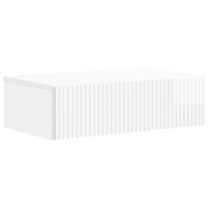 vidaXL Vegghengt Sidebord H&oslash;gglans hvit 59 x 34,5 x 17 cm