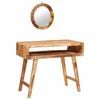 vidaXL Sminkebord med lagring Brun 90 x 76 x 45 cm Massiv mango tre