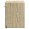 vidaXL Vegghengt nattbord med LED-lys sonoma eik