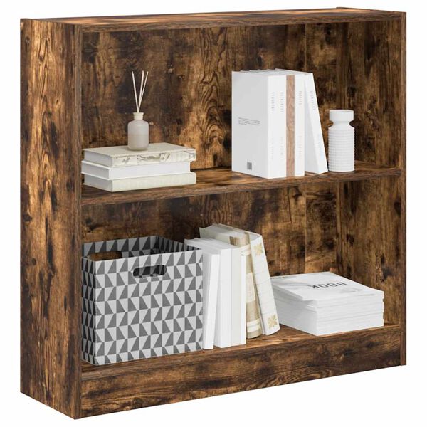 vidaXL Bokhylle r&oslash;kt eik 80x24x76 cm konstruert tre