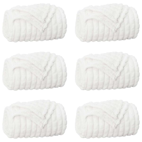 vidaXL Kastepledd 6 pcs Hvit 270 x 240 cm Fleece