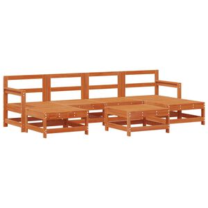 vidaXL Hage lounge sett 7 pcs VoksBrun Massiv furu